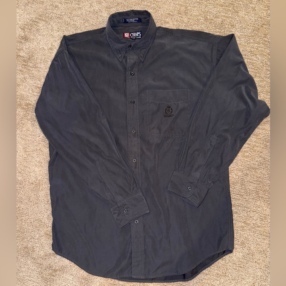 Ralph Lauren Men's Dark Gray Casual Button Down Shirt